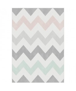 GEOMETRIC Tapis scandinave tissé en velours polypropylene  160x230 cm  Blanc et multicolore