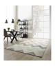 GEOMETRIC Tapis scandinave tissé en velours polypropylene  160x230 cm  Blanc et multicolore