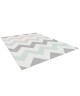 GEOMETRIC Tapis scandinave tissé en velours polypropylene  160x230 cm  Blanc et multicolore