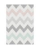 GEOMETRIC Tapis scandinave tissé en velours polypropylene  120x170 cm  Blanc et multicolore