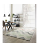 GEOMETRIC Tapis scandinave tissé en velours polypropylene  120x170 cm  Blanc et multicolore