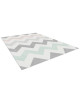 GEOMETRIC Tapis scandinave tissé en velours polypropylene  120x170 cm  Blanc et multicolore