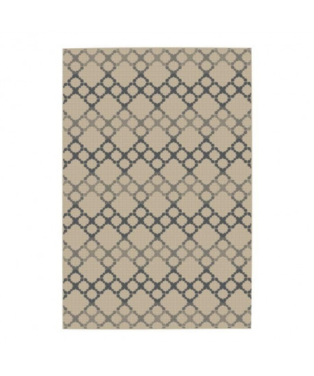 CARLTON Tapis relax 160x230cm Laine &Bleu nuit Croisé