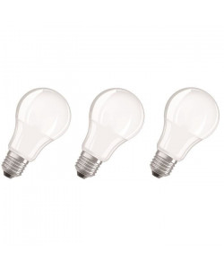 OSRAM Lot de 3 Ampoules LED E27 standard dépolie 9,5W équivalent a 60W blanc chaud