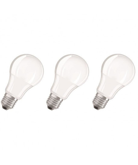 OSRAM Lot de 3 Ampoules LED E27 standard dépolie 9,5W équivalent a 60W blanc chaud