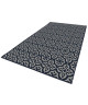 CARLTON Tapis relax 160x230cm Bleu nuit & Laine Imprimé