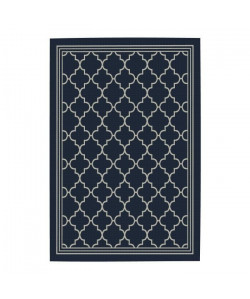 CARLTON Tapis relax 160x230cm Bleu nuit & Laine Croisé