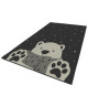 OURS Tapis enfant 120 X 170 cm  Noir/Laine