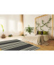 CARLTON Tapis relax 160x230cm Noir & Laine Rayure