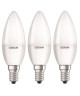 OSRAM Lot de 3 Ampoules LED E14 flamme dépolie 5,3 W équivalent a 40 W blanc chaud