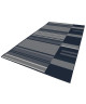 CARLTON Tapis relax 160x230cm Bleu nuit & Laine Rayure