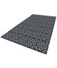 CARLTON Tapis relax 120x170cm Bleu nuit & Laine Imprimé