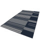 CARLTON Tapis relax 120x170cm Bleu nuit & Laine Rayure