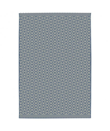 CARLTON Tapis relax 120x170cm Bleu & Laine Croisé