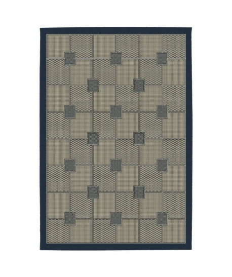 CARLTON Tapis de salon Relax 120X170cm Bleu nuit et laine