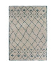 ASMA Tapis de salon style Berbere en polypropylene laineux  120x170 cm  Beige et Bleu indien