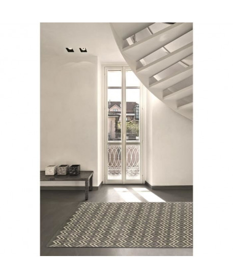 CONTINENTAL Tapis de salon laineux 120X170cm Gris foncé/Gris clair