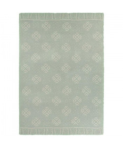 CONTINENTAL Tapis de salon laineux 120X170 cm Vert minéral/Creme