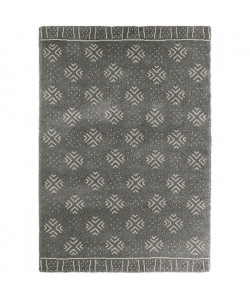 CONTINENTAL Tapis de salon laineux 120X170 cm Gris foncé/Creme