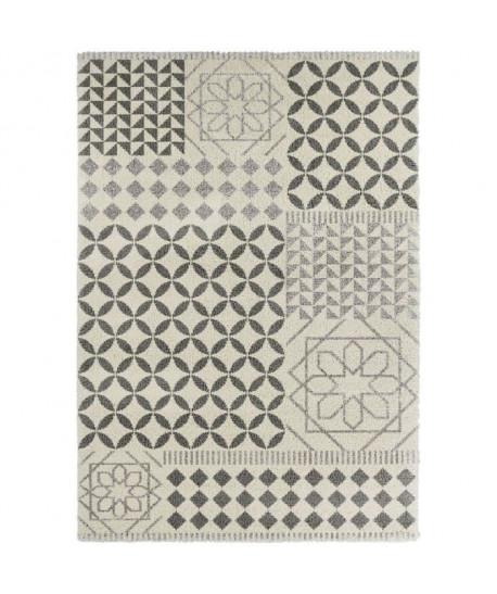 CONTINENTAL Tapis de salon laineux 120X170 cm Gris foncé/Gris clair