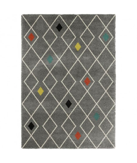 CONTINENTAL Tapis de salon laineux 120X170 cm Gris