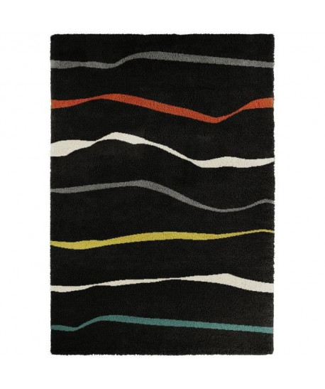 CONTINENTAL Tapis de salon laineux 120X170 cm Noir