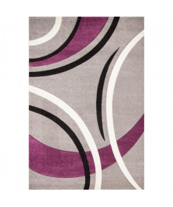 HAVANNA Tapis de salon 120x170 cm Violet, gris et noir