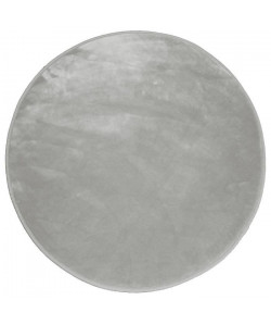 Tapis rond Ř90cm velours louna gris