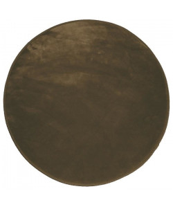 Tapis rond 90cm velours louna taupe