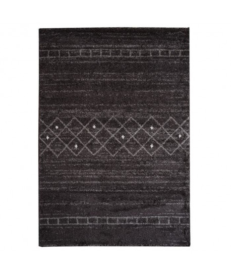 ASMA Tapis de salon style Berbere en polypropylene  120x170 cm  Gris Marron