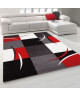 DIAMOND Tapis de salon 80x150 cm rouge, gris, noir et blanc