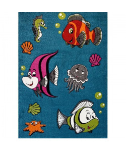 FISH Tapis pour enfant  120x170 cm turquoise, vert et orange