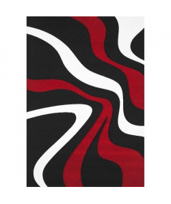 DIAMOND tapis de salon 80 x150 cm rouge, noir et blanc