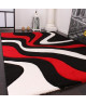 DIAMOND tapis de salon 80 x150 cm rouge, noir et blanc