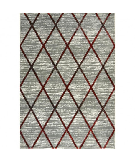 ERMINA Tapis de salon 160x230 cm beige et rouge