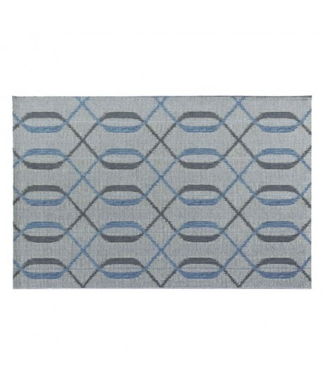 GARDEN Tapis Moderne 123x180cm Gris & Bleu