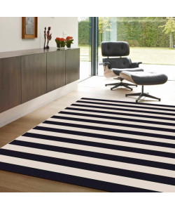 CARLTON Tapis relax 160x230cm Laine & Noir Cottage