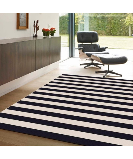 CARLTON Tapis relax 160x230cm Laine & Noir Cottage