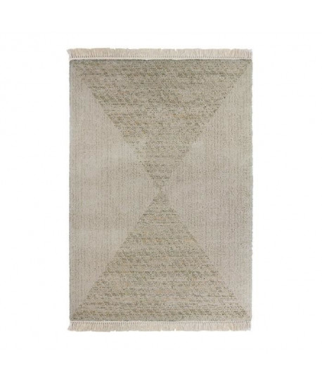 KENSINGTON Tapis laineux 120x170cm Beige & Ocre Croisé