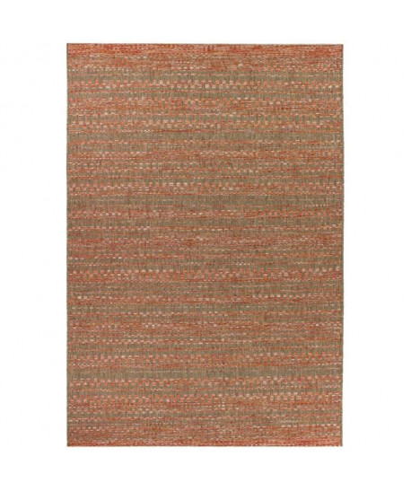 MANDARIN Tapis 160x230cm Mink & Rouge Rayure