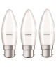 OSRAM Lot de 3 Ampoules LED B22 flamme dépolie 5,7 W équivalent a 40 W blanc chaud