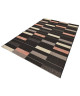 MANDARIN Tapis 160x230cm Noir & Rouge Rayure