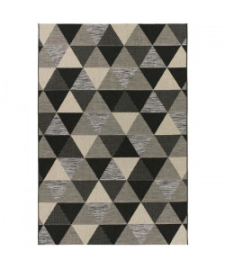 MANDARIN Tapis 160x230cm Noir & Anthracite Croisé