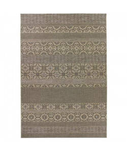 MANDARIN Tapis 160x230cm Sable & Gris falaise Rayure