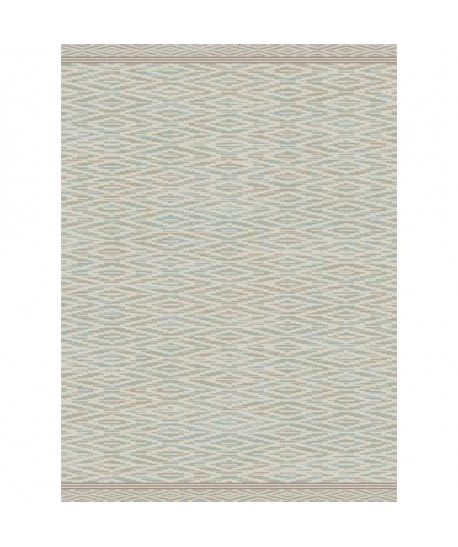 MANDARIN Tapis 160x230cm Laine & Bleu glacier Rayure