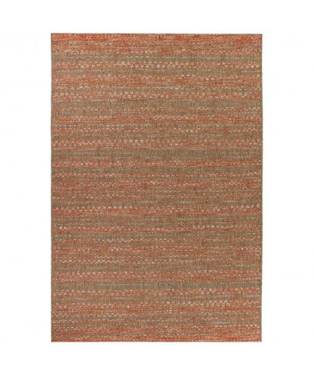 MANDARIN Tapis 120x170cm Mink & Rouge Rayure