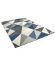 MADRID Tapis style contemporain 160X230 cm Argent / Bleu