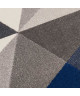 MADRID Tapis style contemporain 160X230 cm Argent / Bleu