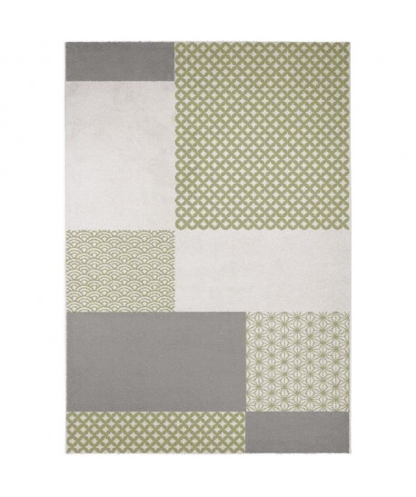 MADRID Tapis style contemporain 160X230 cm Blanc / Vert