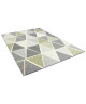 MADRID Tapis style contemporain 120X170 cm Blanc / Vert